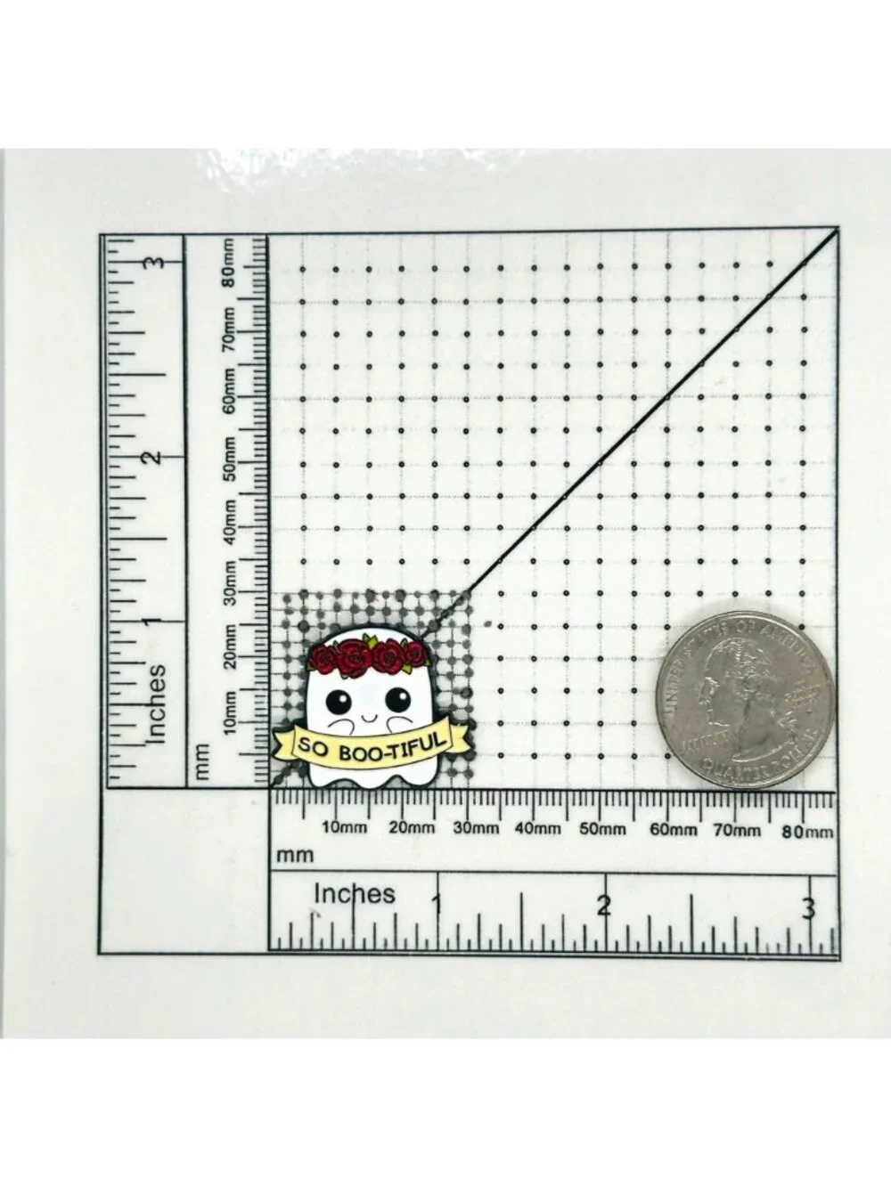 ⭐Enamel Pin host So Bootiful Beautiful Cute Needle Minder Broch White Flowers Oz